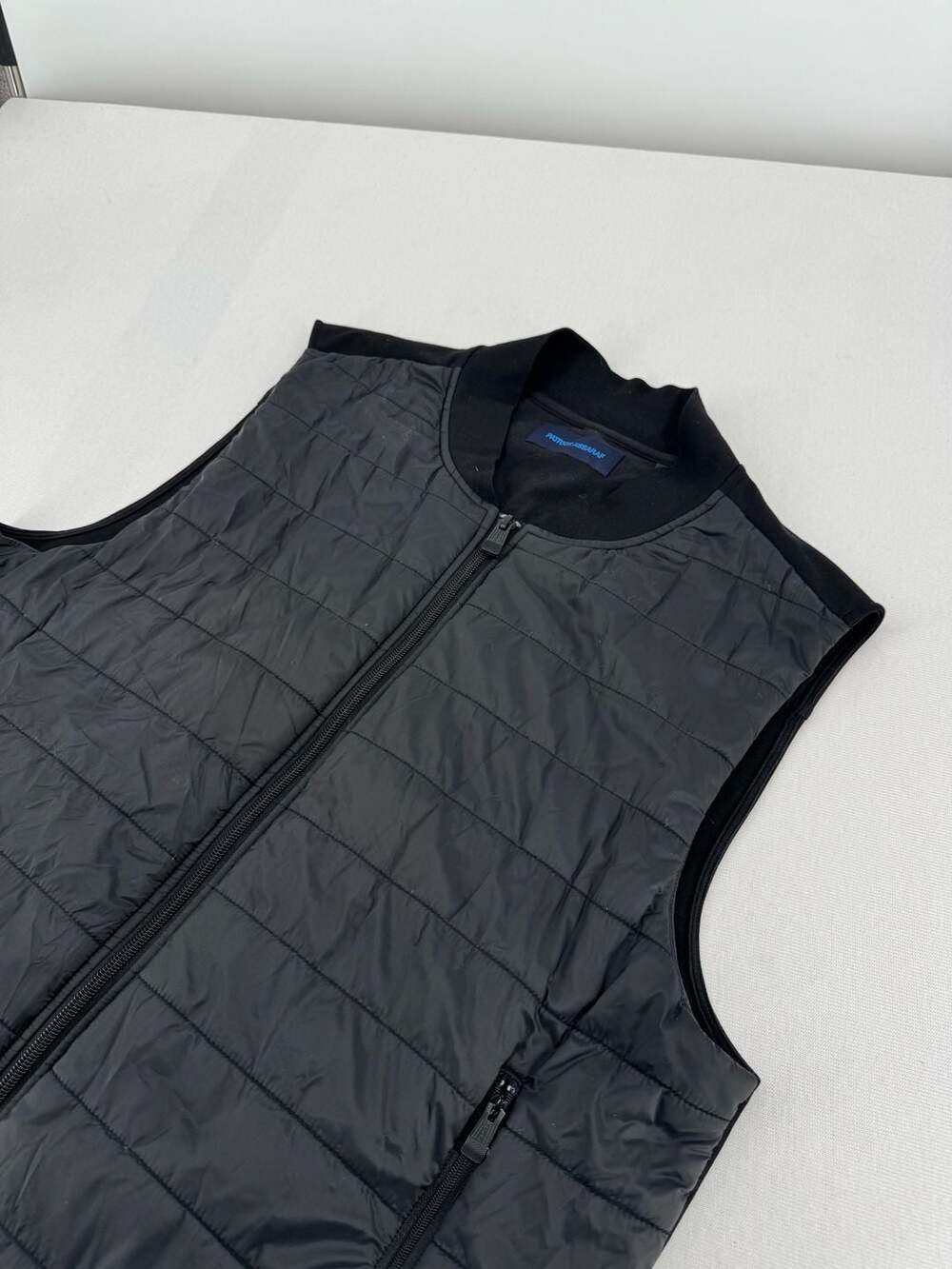 Patrick Assaraf Quilted Vest Size XL Black Full Zip